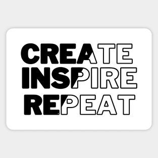 Create, Inspire, Repeat - [DARK LOGO] Sticker